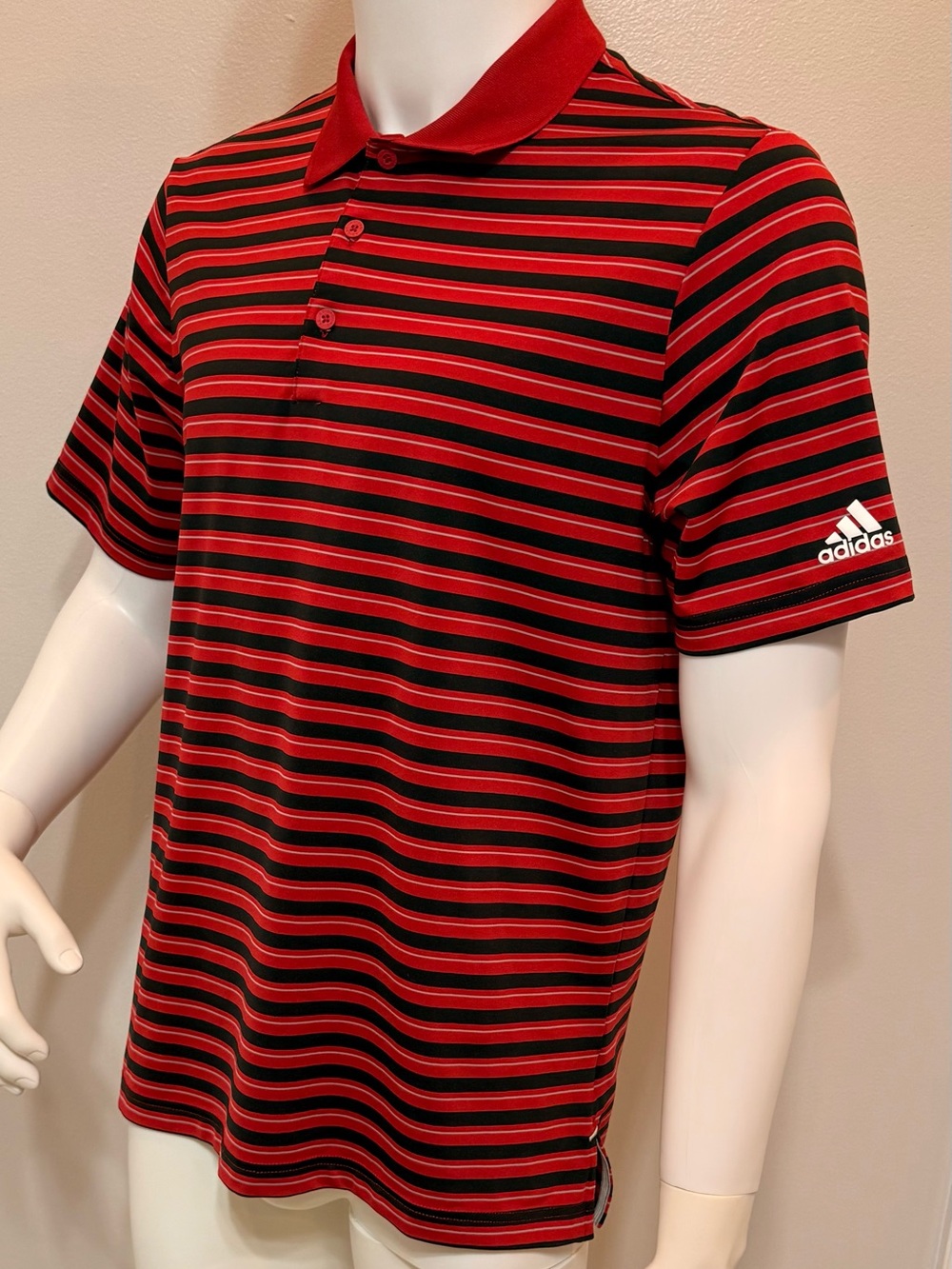 Adidas Golf Men Short Sleeve Polo Stripped Shirt.Size : Medium run Large - Picture 3 of 12